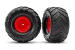 Traxxas Tuning Terra Grove Reifen auf Felgen in Rot Vorne 2Stück für Bigfoot und Stampede 1/10 Traxxas Tuning Terra Grove Reifen auf Felgen in Rot Vorne 2Stück für Bigfoot und Stampede 1/10