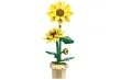 CaDA Klemmbausteine Blumen Serie Sonneblume mit dekorativer Vase - 187 Teile