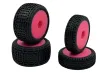 HobbyPlus Ersatzteile Komplett Reifenset in Pink für Speck-B 2WD Buggy 1:24 RTR