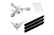 Microheli Tuning 3Blatt Hauptrotorkopf Set in silber mit Hauptrotorblättern aus Kunststoff Schwarz für OMPHobby M2V3 Pro