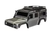 Traxxas Ersatzteile Karosserie Clipless Version in Silber mit Anbauteilen für Land Rover Defender 1/10