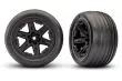 Traxxas Ersatzteile Alias Reifen mit RXT 2.8 Felgen in schwarz vorne 2Stück für Rustler 2WD 1/10