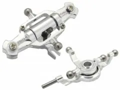 Rakonheli Taumelscheibe und Rotorkopf Set aus Aluminium in silber für Blade 200SRX