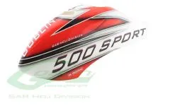SAB Goblin Kabinenhaube Weiß Rot für 500 Sport