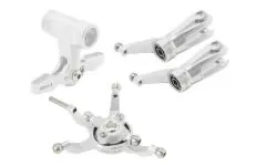 Rakonheli Taumelscheibe und Rotorkopf Set aus Aluminium in silber für Blade 230S, 250CFX