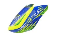 Rakonheli Fiberglass Haube Monster Design blau-gelb für Blade 120S