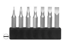 Mini Bit Sortiment Schlitz kurz 7 Teilig für 4mm Sechskant Bit