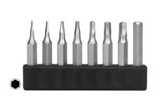Mini Bit Sortiment Sechskant kurz 8 Teilig für 4mm Sechskant Bit