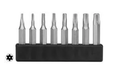 Mini Bit Sortiment T-Profil mit Loch kurz 8 Teilig für 4mm Sechskant Bit