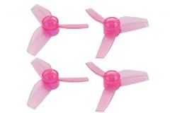 Rakonheli Propellerset 3Blatt 1mm Welle in transparentem pink 40mm für Blade Inductrix