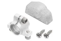 Rakonheli Ersatzheckrohrhalterung aus Aluminium in silber für Rakonheli Hauptrahmen für Blade 130S