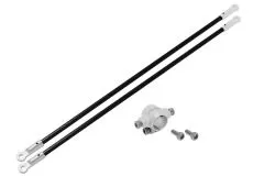 Rakonheli Heckstreben Carbon Aluminium in silber für Blade 130S nur mit Hauptrahmen 130S452