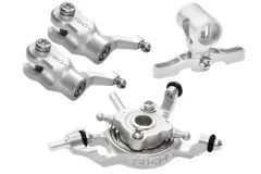 Rakonheli Taumelscheibe und Rotorkopf Set in silber CNC Aluminium für Blade mCPS, mCPX und mCPX V2
