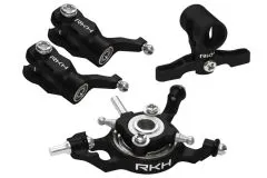 Rakonheli Taumelscheibe und Rotorkopf Set in schwarz CNC Aluminium für Blade mCPS, mCPX und mCPX V2