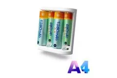 iSDT SMART CHARGER A4 - 10W, 1A, 1-4S Nixx/LiXX, AA , AAA, 10500, 12500