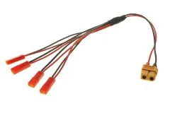 4-Fach Ladekabel PARALLEL mit BEC Anschluss für 1S LIPO Akkus für ISDT Ladegeräte