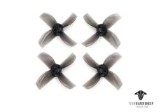 TBS Micro brushless 4Blatt Propeller Set in transparent schwarz 40mm 2xCW und 2xCCW für 1mm Welle