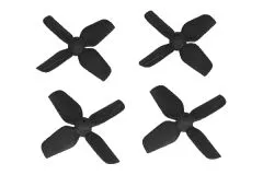 HQ Micro Whoop Vierblatt Propeller 1,2x1,2x4 (31mm) 2xCW und 2xCCW für 0,8mm Welle in schwarz