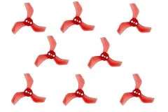 Gemfan 3Blatt Propeller in rot transparent 1,6 Zoll 1635 / 1,6x3,5x3 40mm 1mm Welle je 4xCW und 4xCCW