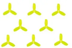 Gemfan Hulkie 3Blatt Propeller in gelb transparent 1,9 Zoll 1940 / 1,9X4X3 für 1,5mm Welle je 4xCW und 4xCCW