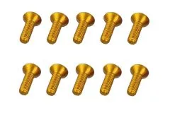 M3 Senkkopfschraube M3x10mm aus Aluminium in gelb/gold eloxiert 10Stück