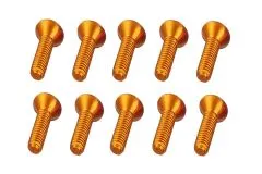 M3 Senkkopfschraube M3x14mm aus Aluminium in orange eloxiert 10Stück
