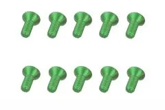M3 Senkkopfschraube M3x6mm aus Aluminium in grün eloxiert 10Stück