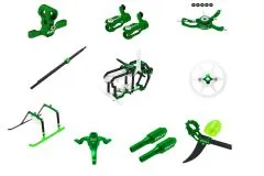 Rakonheli Tuning Set aus CNC Aluminium in grün für Blade Nano S2, Nano S3