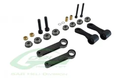 SAB Goblin Taumelscheiben Mitnehmerarme Y-Gelenke MATT Schwarz für Black Thunder, Nitro, Urukay, Kraken 700, 700S, RAW 700, KSE und iL 700 Piuma