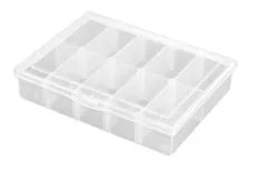 Sortimentkasten mit 10 variablen Fächern 134x100x29mm