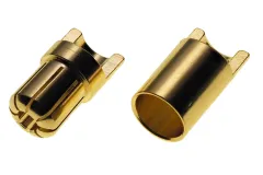 Goldkontaktstecker 6,5mm geschlitzt mit Löthalbschale 1Paar
