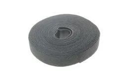 Feines Haken und Schlaufen Akku Klettband in schwarz 20mm Breit 5Meter Lang