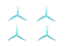 T-Motor Dreiblatt Propeller POPO T5143S aus Poly Carbonat in blau transparent 5,1x4,3x3 2xCW und 2xCCW