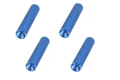 Abstandshalter / Spacer / Standoff M3 Aluminium eloxiert gerändelt in blau 4Stück 40mm