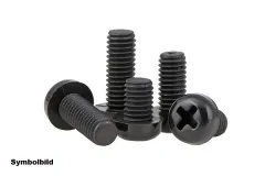 Nylon Linsenkopfschrauben M4x8 in schwarz 10Stück