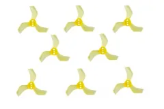 Gemfan 3Blatt Propeller in gelb transparent 1,6 Zoll 1635 / 1,x3,5x3 40mm 1mm Welle je 4xCW und 4xCCW
