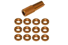 Schaltermuttern Set aus Aluminium mit Werkzeug in gold