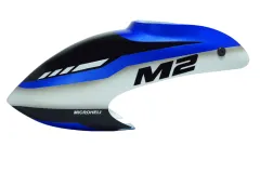 Microheli Fiberglas Haube im blau weißem Design für OMPHobby M2 V1, V2 und EXP