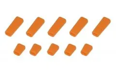 Schalterabdeckung eckig aus Soft Silikon in orange 10Stück, je 5x groß und 5x klein