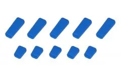 Schalterabdeckung eckig aus Soft Silikon in blau 10Stück, je 5x groß und 5x klein