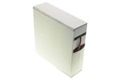 Schrumpfschlauch Ø2,4mm Flachmaß 3,8mm rot in der praktischen Rollenspenderbox 15 Meter