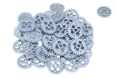 KBW Klemmbausteine Technik Zahnrad mit 24 Zähnen in hell grau 50Stück