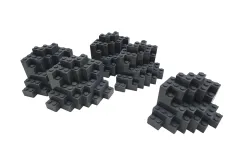 KBW Klemmbausteine Felsen Rock Panel 8x8x6 Medium Symmetrisch in Dunkel Grau / Dark Bluish Gray 5Stück