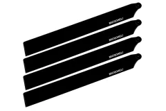 Microheli Hauptrotorblätter 180mm 4Blatt Satz aus Nylon Carbon Faser für OMPHobby M2 V2, EXP