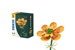 Sembo Klemmbausteine Blumen - Magnolie in Orange - 76 Teile