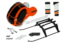 Microheli Scale Rumpf Set Hughes 300 in orange für OMPHobby M2 V2, EXP und M2 EVO