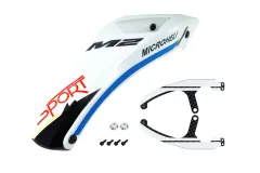 Microheli King Cobra Fiberglas Haube im weißen Design für OMPHobby M2 V2, EXP