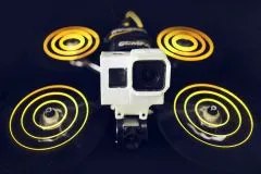 Gemfan Starlight LED Prop 51433L 5,1x4x3x3 3Blatt Propeller mit Elektronik in orange 2xCW und 2xCCW