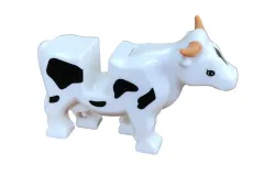 Klemmbausteine Tier Kuh in weiß mit schwarzen Flecken