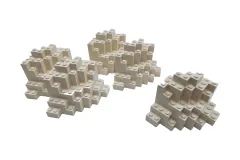 KBW Klemmbausteine Felsen Rock Panel 8x8x6 Medium Symmetrisch in Weiß 5Stück